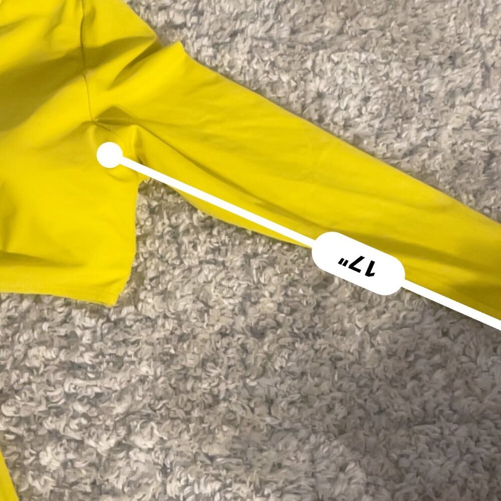 Mustard Yellow Ring Front Swim Top Crop Top Long Sleeve 14 - Picture 9 of 9